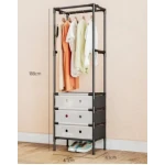 UB Suport de haine si pantofi modern multifunctional cu 3 niveluri negru 41×41×188