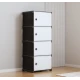 UB Dulap modular cu 5 compartimente design modern alb/negru 42×28×152