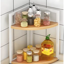 Raft de colt pentru bucatarie cu 2 niveluri metal design modern 42×30×58