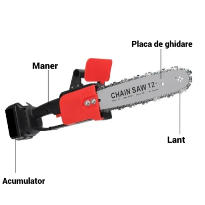Drujba electrica cu lant 2 acumulatori 48V Lama 30 cm