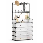 UB Dulap tip cuier multifunctional cu 4 sertare 8 carlige si suport haine BA