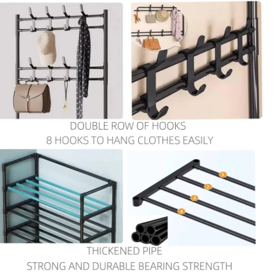UB Dulap tip cuier multifunctional cu 4 sertare 8 carlige si suport haine BA