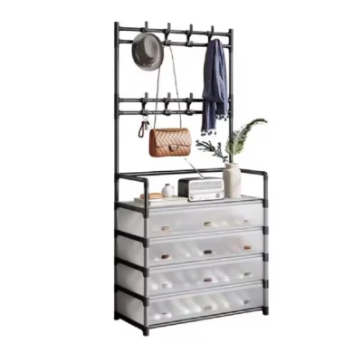 UB Dulap tip cuier multifunctional cu 4 sertare 8 carlige si suport haine BA