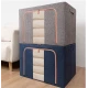 Pachet de 3 cosuri de depozitare pentru haine pliabile pentru organizatoare de dulap 24L/66L/100L Albastru Inchis