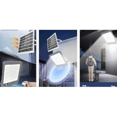 Proiector solar LED COBA CB T106 putere 800W panou solar separat senzor de miscare telecomanda
