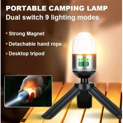 Mini lanterna LED YM B81 portabila cu trepied si incarcare USB lumina reglabila