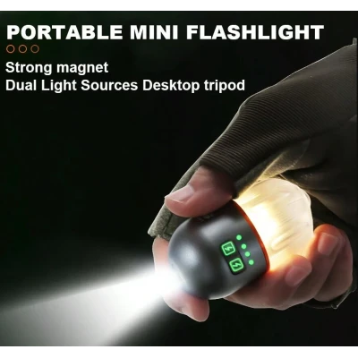 Mini lanterna LED YM B81 portabila cu trepied si incarcare USB lumina reglabila