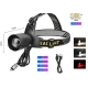Lanterna frontala LED YM T102 cu zoom profesionala lumina alba/rosie si incarcare USB
