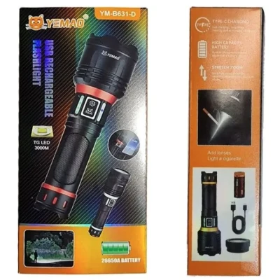 Lanterna tactica YM B631 D de 2500LM baterie 26650 (5000 mAh)