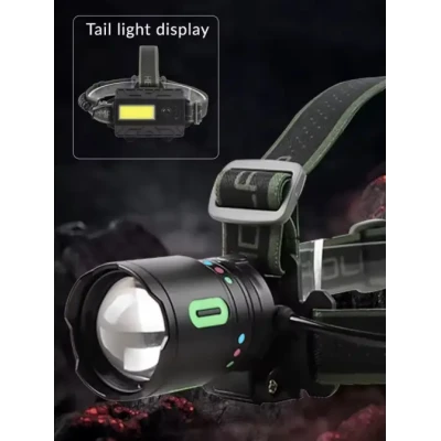 Lanterna frontala LED reincarcabila COBA CB 8117 3 cu trei acumulatori LED COB lateral si power bank