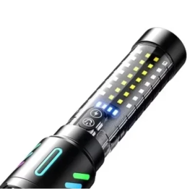 Lanterna Profesionala LED CB 519B cu incarcare type C de 20cm pentru drumetii 500m