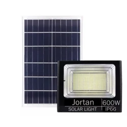 Proiector LED Jortan cu panou solar si telecomanda 600W NEGRU