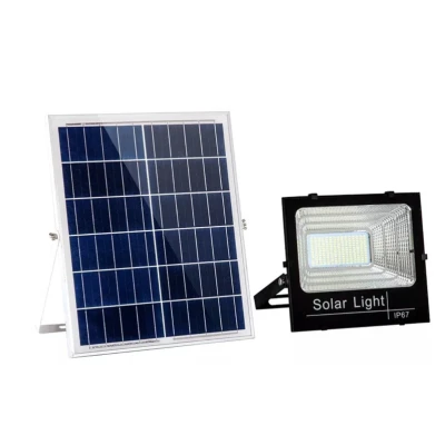 Proiector LED Jortan cu panou solar si telecomanda 600W NEGRU