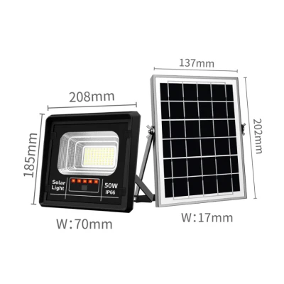 Proiector Solar Jortan 50W IP66 cu Indicator batarie si telecomanda 6500k