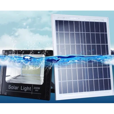 Proiector Solar Jortan 100W IP66 cu Indicator batarie si telecomanda 6500k