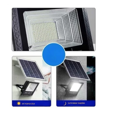 Proiector Solar Jortan 100W IP66 cu Indicator batarie si telecomanda 6500k