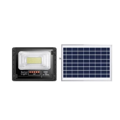 Proiector Solar Jortan 100W IP66 cu Indicator batarie si telecomanda 6500k