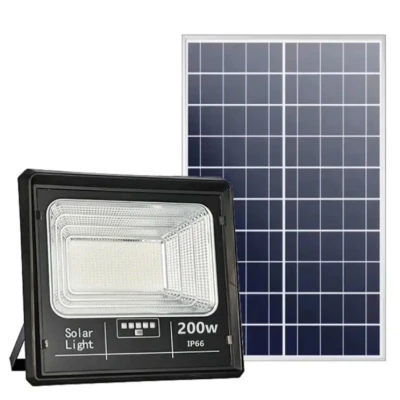 UB Proiector Solar Jortan 200W IP66 cu Indicator batarie si telecomanda 6500k