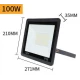 Proiector cu LED SMD 220V Putere 100W IP66 NEGRU JORTAN