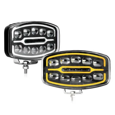 Proiector led auto de 9 inch Off Road utilaje camion alb galben 12V/24V