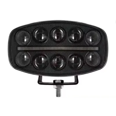 Proiector auto LED 9 inch 120W de 18000LM cu lupa lumina alba + pozitie galbena 12/24V