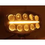 Proiector auto LED 9 inch 120W de 18000LM cu lupa lumina alba + pozitie galbena 12/24V