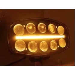 Proiector auto LED 9 inch 120W de 18000LM cu lupa lumina alba + pozitie galbena 12/24V