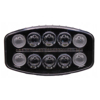 Proiector auto LED 9 inch 120W de 18000LM cu lupa lumina alba + pozitie galbena 12/24V