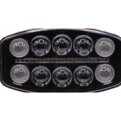 Proiector auto LED 9 inch 120W de 18000LM cu lupa lumina alba + pozitie galbena 12/24V