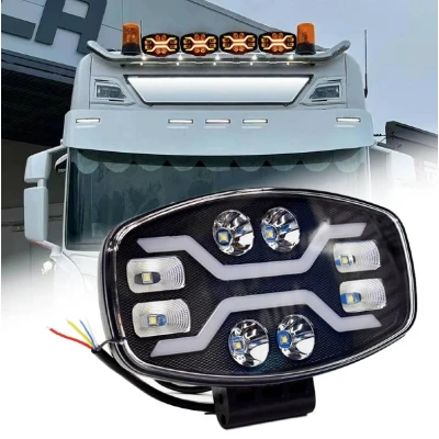 Proiector auto LED 9 inch 120W de 22000LM pozitie faza avarii 12V/24V pentru camioane utilaje