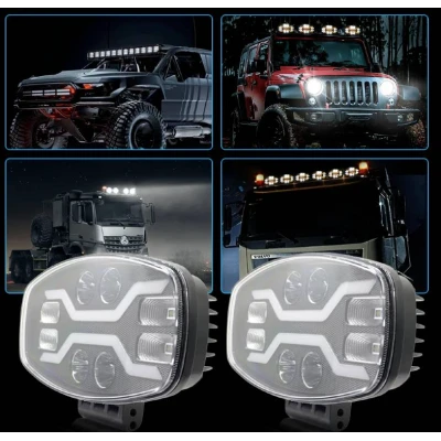 Proiector auto LED 9 inch 120W de 22000LM pozitie faza avarii 12V/24V pentru camioane utilaje