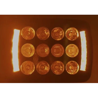 Proiector LED Off Road Alb + Galben mod flash constant si flow 12V/24V de 4inch