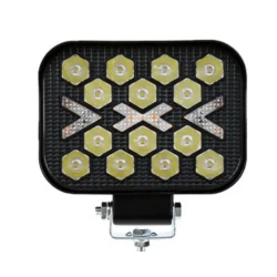 Proiector LED Off Road Alb + Galben mod secvential si flash 12V/24V de 3 Inch Putere 63w