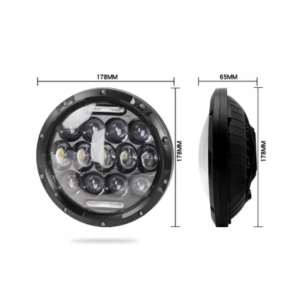 LED halogen Universal 7 inch 18 cm 12V/24V alb 4000lm pentru ATV jeep motocicleta camion tractor 13LED
