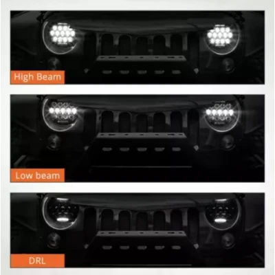 LED halogen Universal 7 inch 18 cm 12V/24V alb 4000lm pentru ATV jeep motocicleta camion tractor 13LED