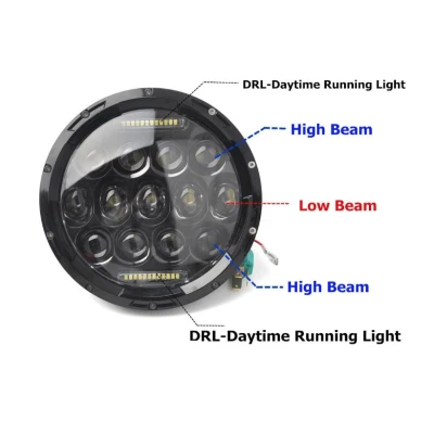 LED halogen Universal 7 inch 18 cm 12V/24V alb 4000lm pentru ATV jeep motocicleta camion tractor 13LED