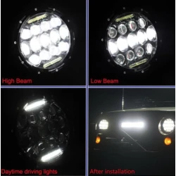 LED halogen Universal 7 inch 18 cm 12V/24V alb 4000lm pentru ATV jeep motocicleta camion tractor 13LED