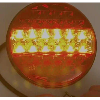 Lampa pozitie stop frana semnalizare si marsarier rotunda LED 12V/24V Remorca Camion Varianta completa