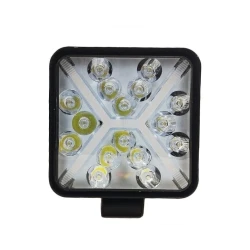 Proiector LED auto compact 48W alb + galben flash 16 LED 12/24V PATRAT
