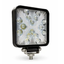 Proiector LED auto compact 48W alb + galben flash 16 LED 12/24V PATRAT
