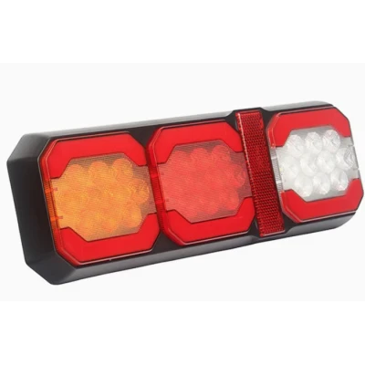 Lampa stop LED 30cm auto 3 functii 12V/24V pentru remorca camion pozitie semnalizare si marsarier 3 module 
