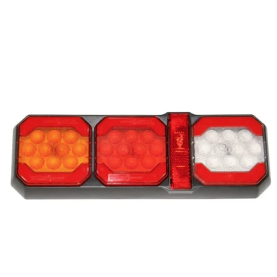 Lampa stop LED 30cm auto 3 functii 12V/24V pentru remorca camion pozitie semnalizare si marsarier 3 module 