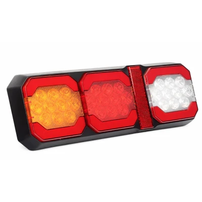 Lampa stop LED 30cm auto 3 functii 12V/24V pentru remorca camion pozitie semnalizare si marsarier 3 module 