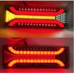 Set 2 Lampi auto led cu semnalizare dinamica 12v/24v de 33cm2 dungi rosii