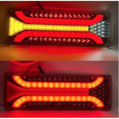 Set 2 Lampi auto led cu semnalizare dinamica 12v/24v de 33cm2 dungi rosii