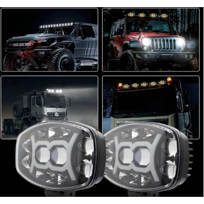 Proiector led auto Spider de 9 inch 12V/24V Off Road camion utilaje lupa alb + galben