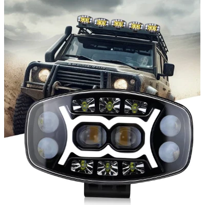 Proiector led auto Spider de 9 inch 12V/24V Off Road camion utilaje lupa alb + galben