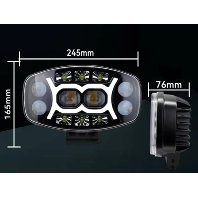 Proiector led auto Spider de 9 inch 12V/24V Off Road camion utilaje lupa alb + galben