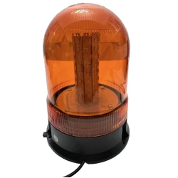 Girofar LED Galben 12 24V cu 80 LED baza magnetica mufa bricheta lampa avertizare Camion/Utilaje