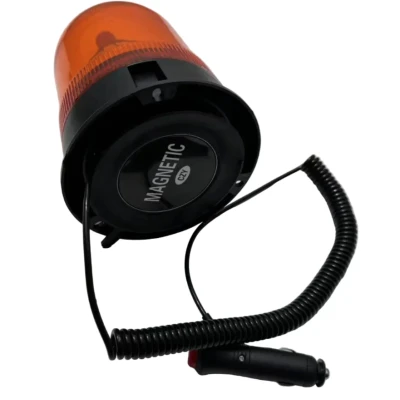 Girofar LED Galben 12 24V cu 80 LED baza magnetica mufa bricheta lampa avertizare Camion/Utilaje